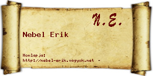 Nebel Erik névjegykártya